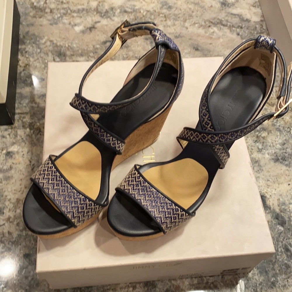 Jimmy Choo Portia 120 wedge sandal.  Euro size 40.